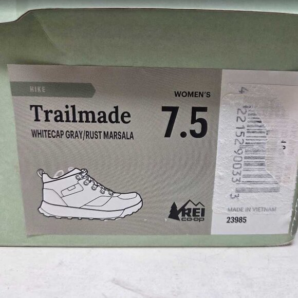 New women's 7.5 REI Trailmade waterproof hiking boots in Whitecap Gray / Rust - Picture 3 of 10